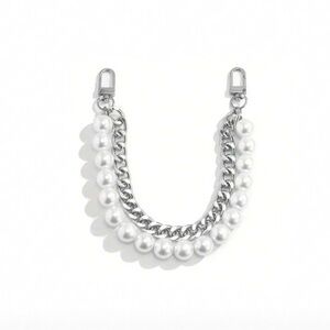 Elegant Silver and White Pearl bag accessory 317